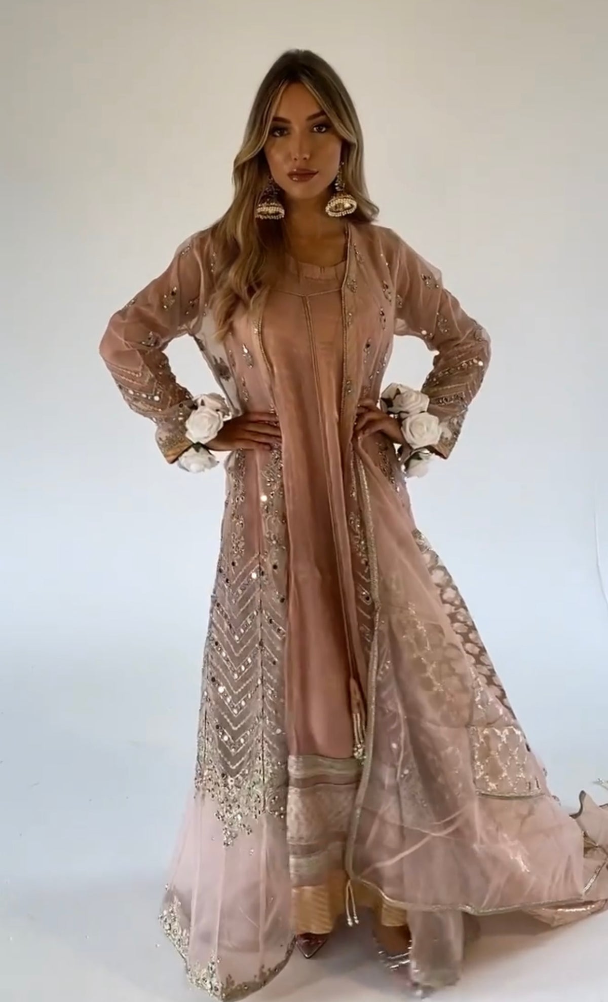 LAYHA nude pink and gold outfit