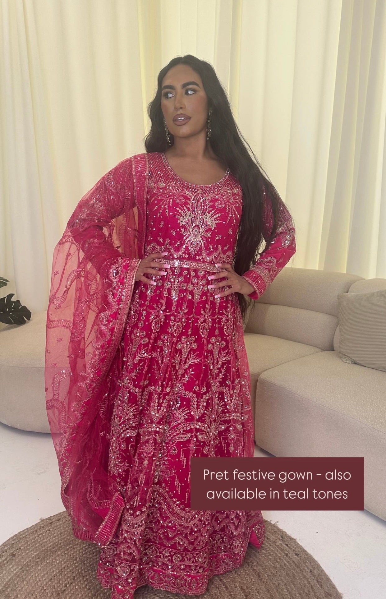 LIANA pink gown outfit