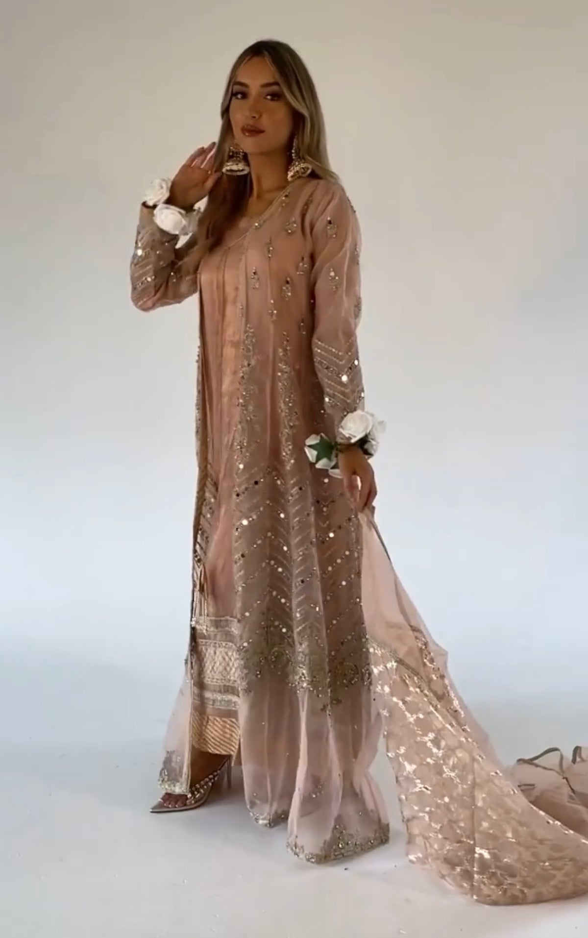 LAYHA nude pink and gold outfit