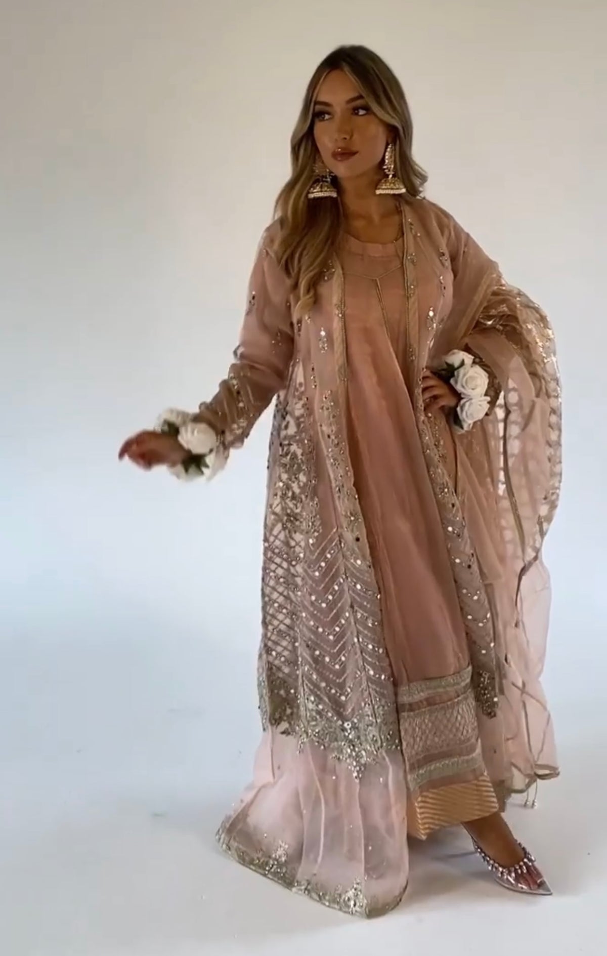 LAYHA nude pink and gold outfit