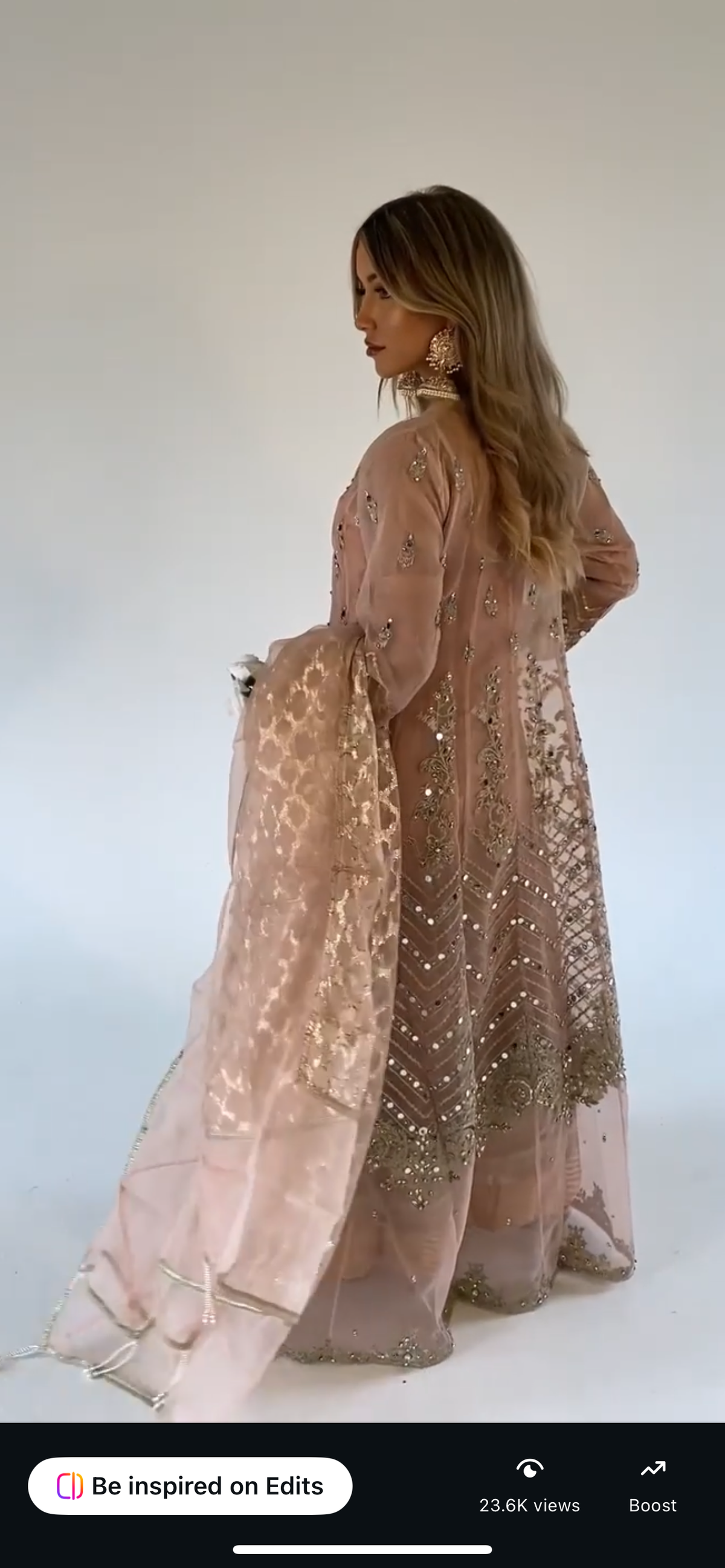 LAYHA nude pink and gold outfit