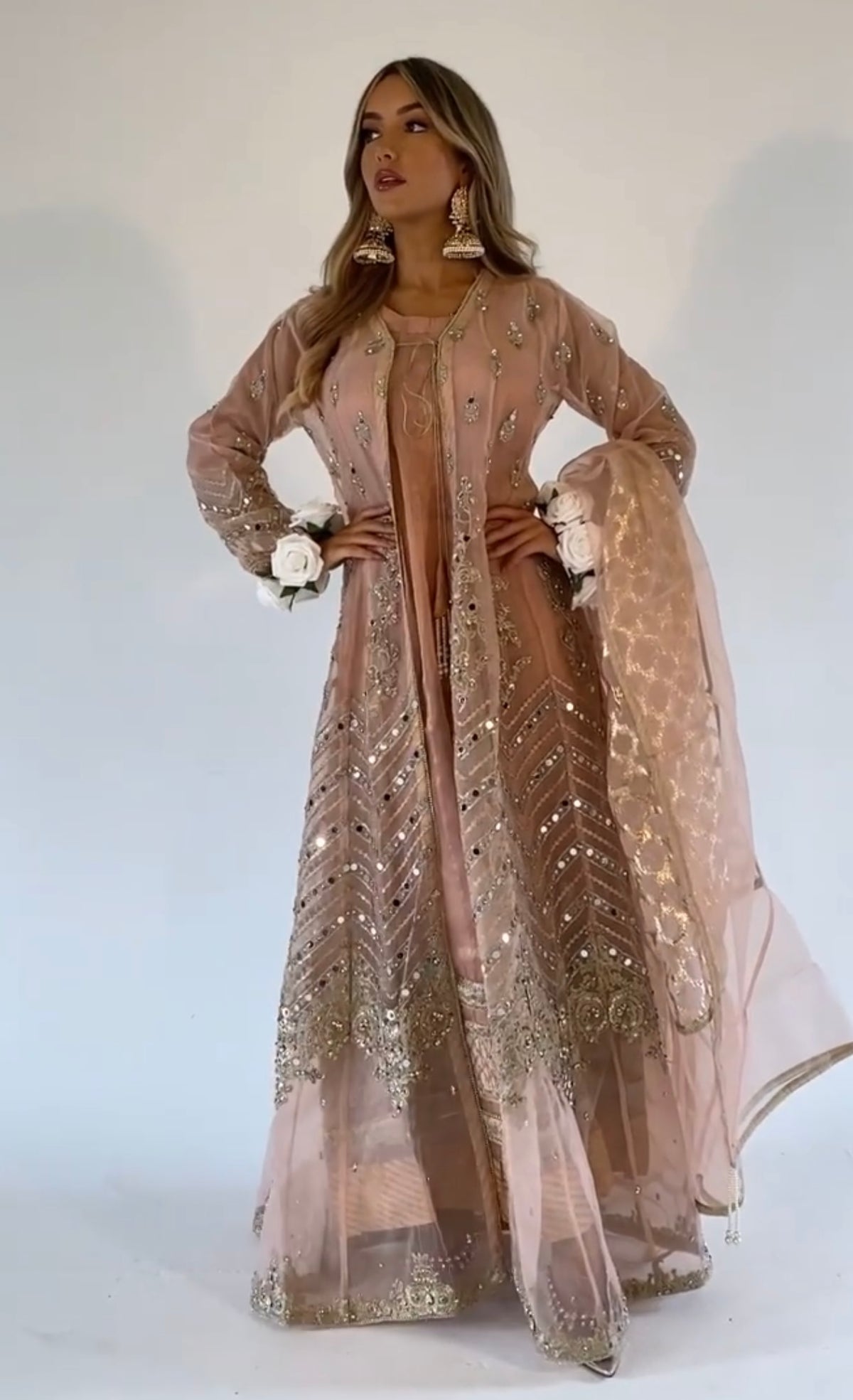 LAYHA nude pink and gold outfit
