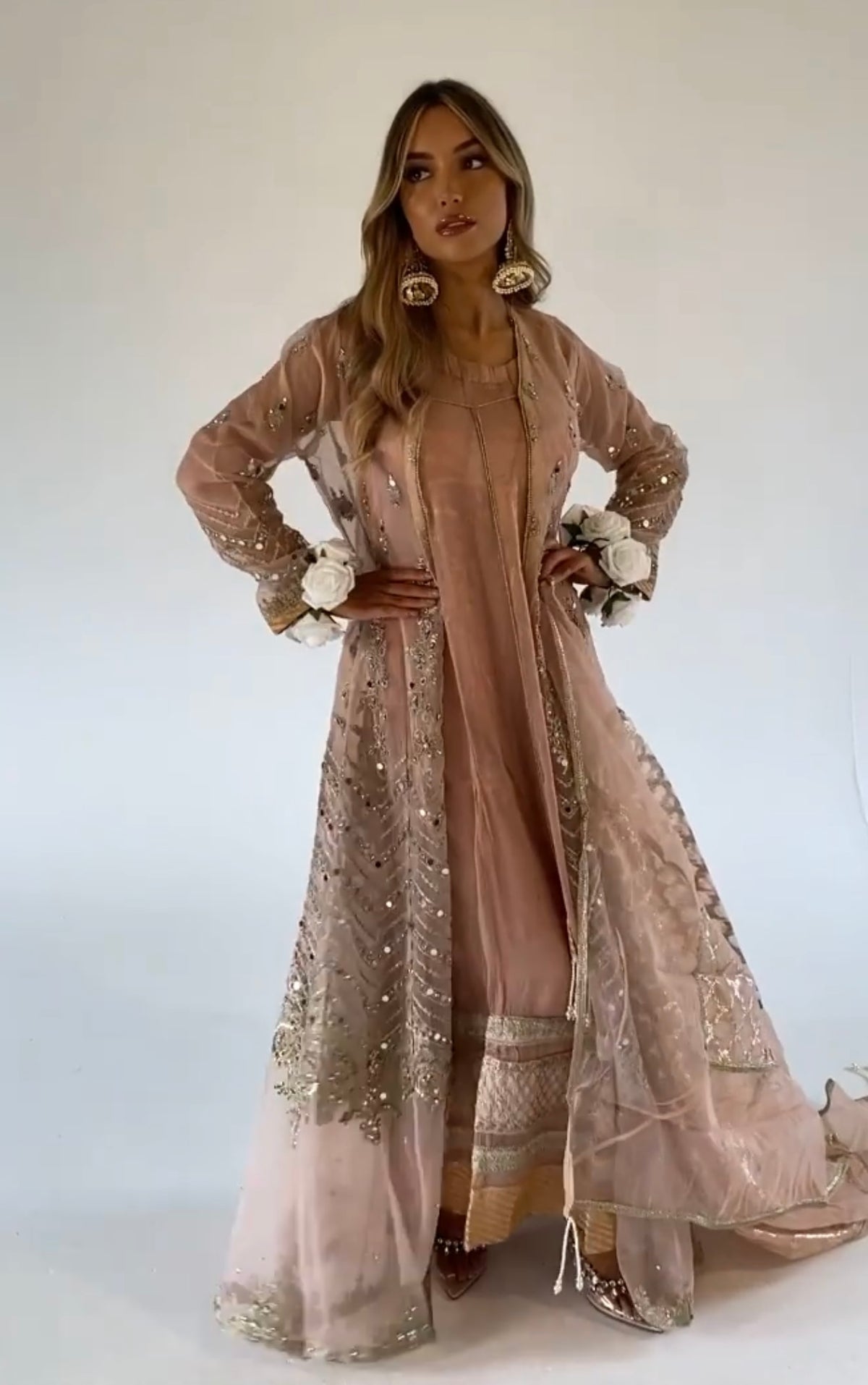 LAYHA nude pink and gold outfit