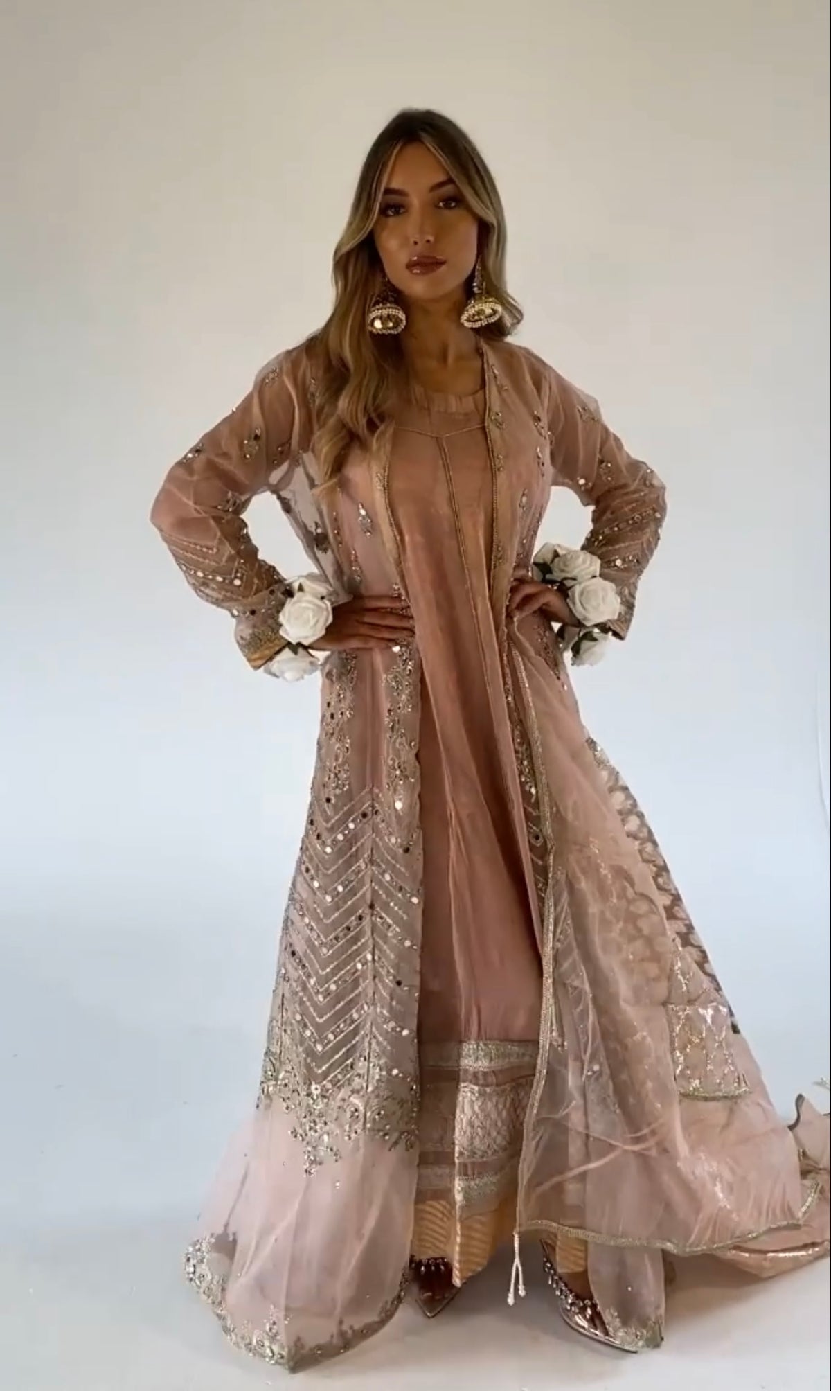 LAYHA nude pink and gold outfit