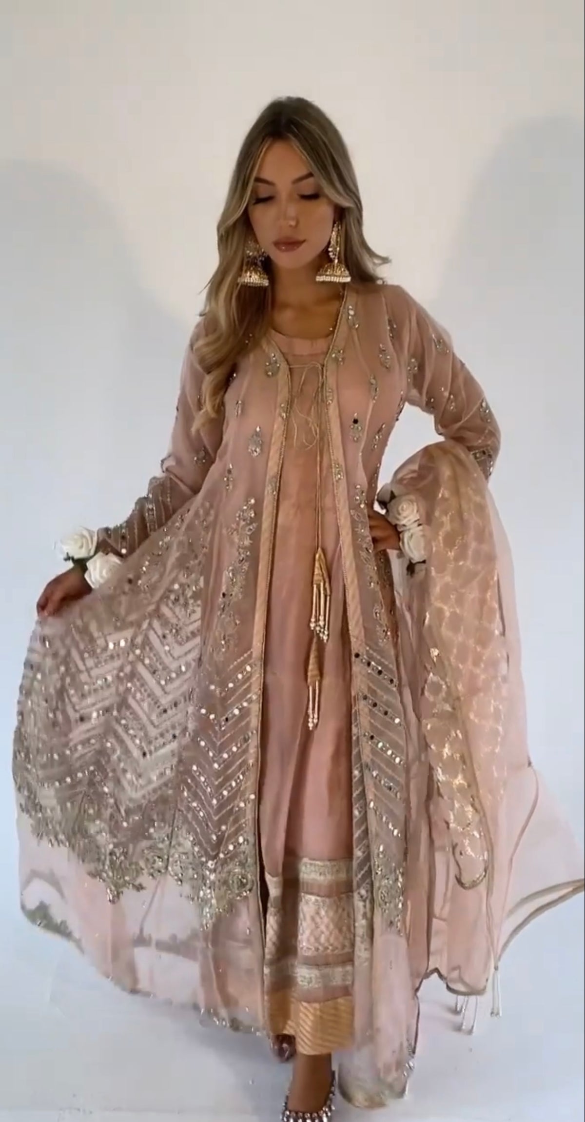 LAYHA nude pink and gold outfit
