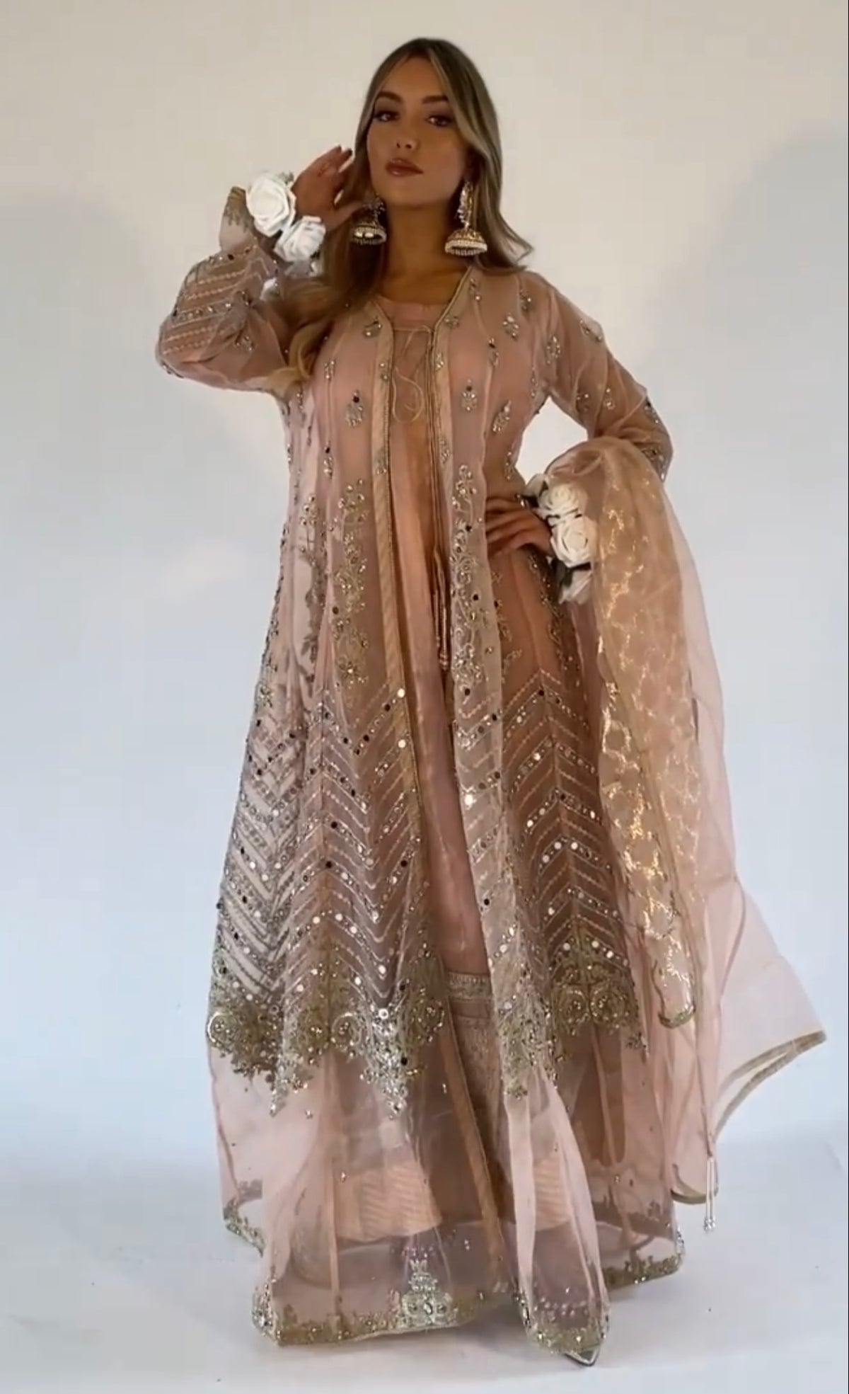 LAYHA nude pink and gold outfit